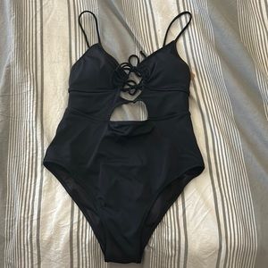 Black one piece swimsuit